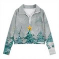 thumbnail image 4 of Atogsazn Girls Christmas Half Zip Sweatshirt Kids Graphic Long Sleeve Pullover Sweatshirts Fall Winter Tops Clothes Gray 11-12 Years Fashion, 4 of 5