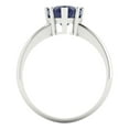 thumbnail image 4 of 2 ctw Solitaire Anniversary Ring for Women | Pear Cut Simulated Blue Sapphire | Hyperallergenic Solid 18K White Gold, 4 of 5