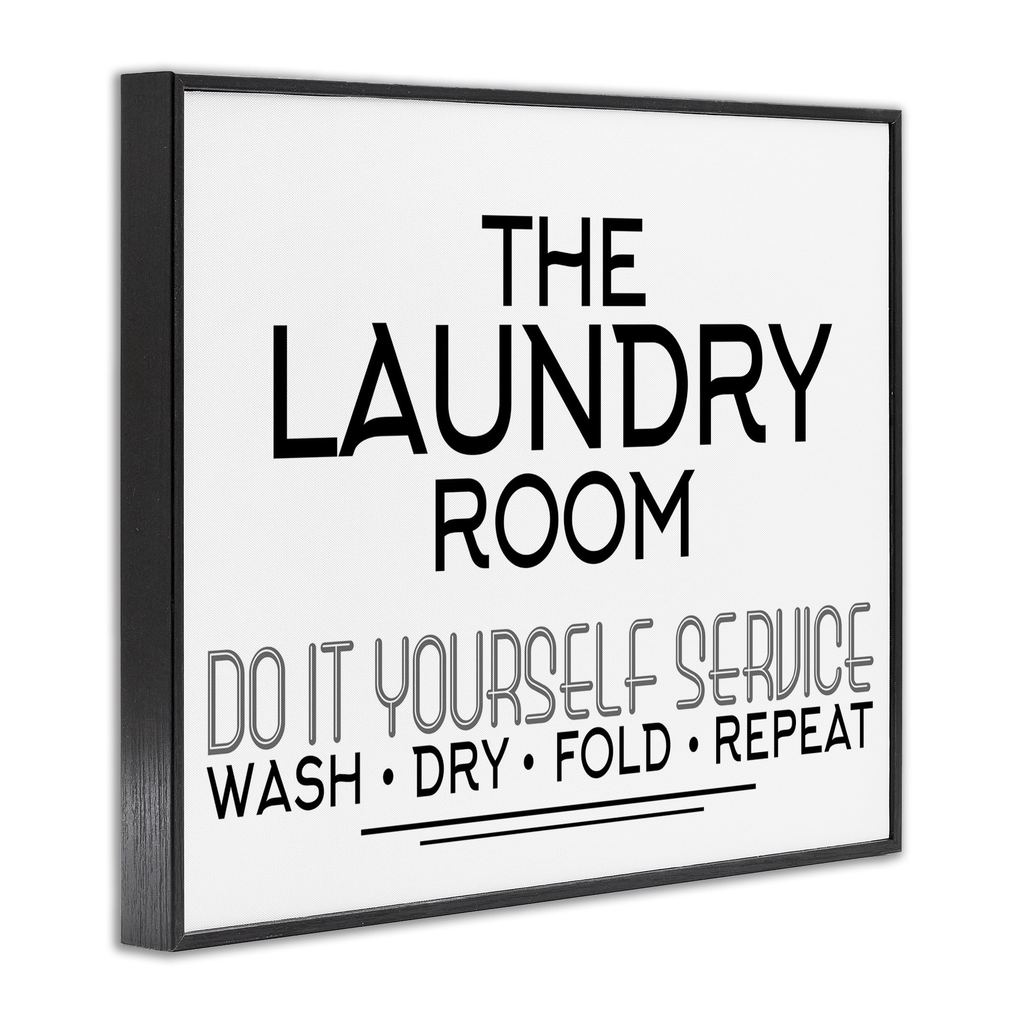 Do It Yourself Laundry Minimal Black Framed Giclee Art, design by Kim Allen