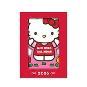Orange Circle Studio Corporation, Hello Kitty Playful Pink 2026 Mini Desk Calendar, 3.74'' X 5.24'', 12-Month Calendar with Stapled Binding