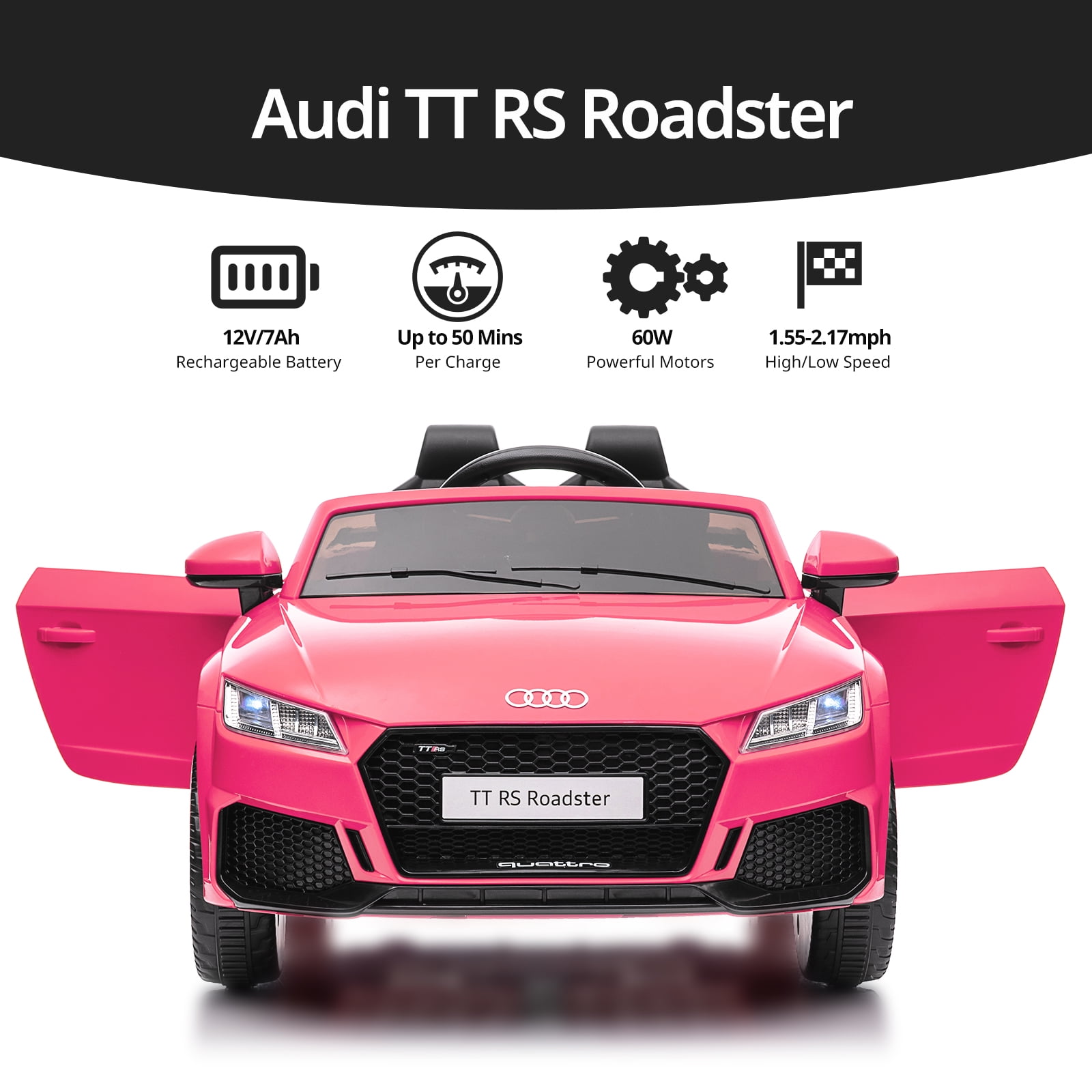 Pink audi hot sale baby car