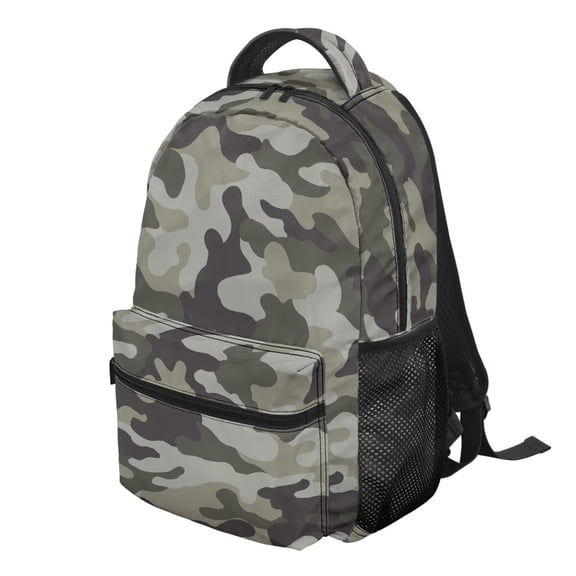 Jeiento Kids School Backpack Water-Resistant Green Camouflage Hunting Backpack for Boys Girls Elementary Students, 16 Inch School Bag with Multiple Organizer Pockets