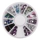 thumbnail image 2 of Uñas postizas a presión, regalo para mujer, 1 caja de cuentas de acero de color, redondas, con diamantes de imitación, para decoración de uñas, esmalte de uñas., 2 of 2