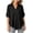 03# Black, variant on Women's Linen Tops Ihhxva Plus Size Cotton V-Neck Blouse Top Oversized Lace Trim Shirt Casual Flowy Summer Beach Tunic L-4XL