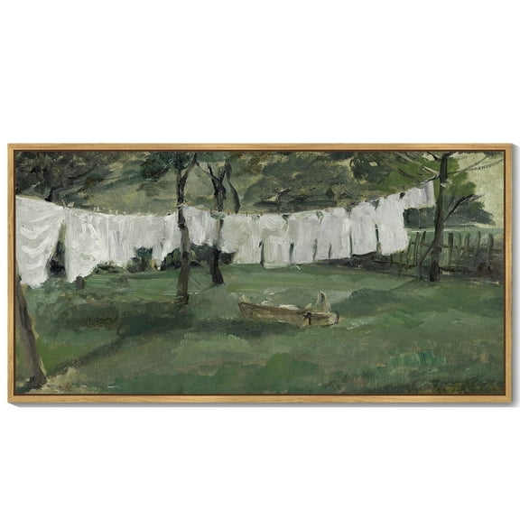 Drsoum Vintage Landscape Wall Art Laundry Room Classic Wall Prints Modern Farmhouse Bathroom Office Decor 8x16in Natural Framed