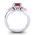 thumbnail image 4 of 2.50 Carat Stylish Round Cut Red Ruby & Pink Sapphire Gemstone Anniversary Ring for Ladies Solid 14K White Gold Size 7 by Diamond-Capitals, 4 of 8