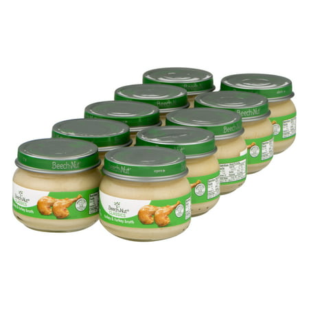 (10 Count) Beech-Nut Classics Turkey & Turkey Broth Baby Food Stage 1 from About 4 Months, 2.5