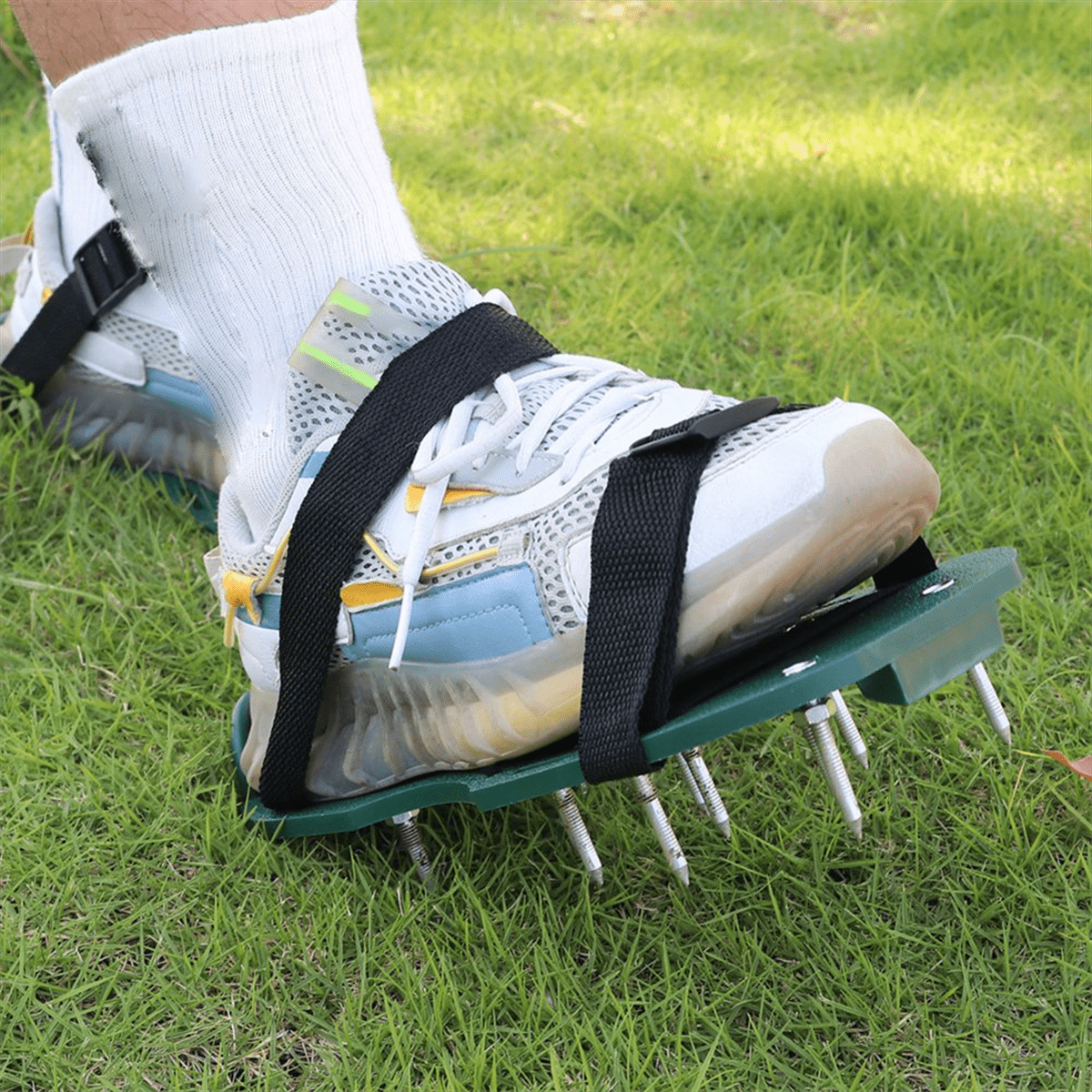 Spikes, Spiked Shoes Ideal for Epoxy Flooring, Overlays, Overlay Installation,1 pair * Green lawn Spiked Shoes 1 pair * Black lawn Spiked Shoes 2 * Wrench 8 * Plastic buckle 52 * Screw,Green & Black
