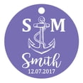 thumbnail image 1 of 100 PCS Personalized Initial with Anchor Wedding Favor Gift Paper Tags Custom Made Round Hang Tags, 1 of 1