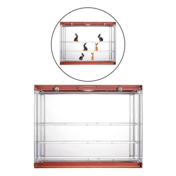 Caja de visualización transparente de 3 capas ABS para caja ciega muñeca naranja perfke vitrina a prueba de polvo