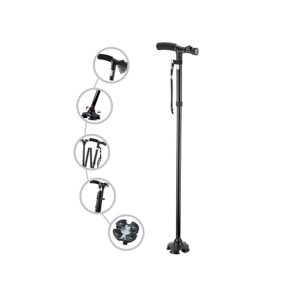 Folding Cane with Led Light, Adjustable Canes and Walking Sticks for Men and Women, Walking Cane Stick for Elderly