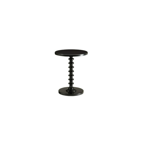 Modern Side Table - Living Room Accent Table with Round Top & Stylish Base - Black Cool Table 17x17x22