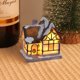 thumbnail image 3 of Mini pueblo navideño, casa con escena navideña, pueblo y figuritas con LED, Mini manualidades navideñas de resina, casa de nieve DIY, 3 of 5
