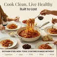 thumbnail image 5 of Gotham Steel 14 Inch Non Stick Frying Pans with Lid, Large Frying Pans Nonstick with Lid, Non Toxic Ceramic Pan Skillet, Nonstick Frying Pan, Induction Pan, Oven/Dishwasher Safe – Cream Hammered, 5 of 10