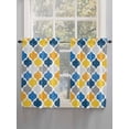 thumbnail image 3 of Tier Curtains 45 Inches Long, Yellow Blue Morocco Pattern Window Treatment Curtain Drapes, Modern Moroccan Geometric Window Half Privacy Curtains for Bedroom Bathroom, 42"x45", 2 Panels, 3 of 7