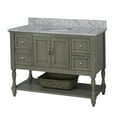 thumbnail image 4 of Beverly 48" Bathroom Vanity with Weathered Gray Cabinet and Carrara Marble Top, 4 of 5