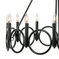 thumbnail image 2 of Vanity Art 12 Light Wagon Wheel Candle Style Chandelier, Modern Hanging Lighting, Ceiling Lights Fixtures for Dining Room Living Room Bed Room Kitchen, Classic Black, 22512BK, 2 of 8
