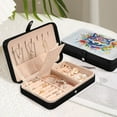 thumbnail image 6 of Leather Jewelry Box Rectangular 8.27x5.5x1.78In Travel Jewelry Storage Earrings Necklace Bracelet Watch Brooch Storage Cool Color Wolf, 6 of 8
