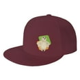 thumbnail image 1 of ZICANCN Bear Friendly Baseball Caps, Trucker Hats for Men And Women, Adjustable Breathable Flat Caps, Dark Red, 1 of 8