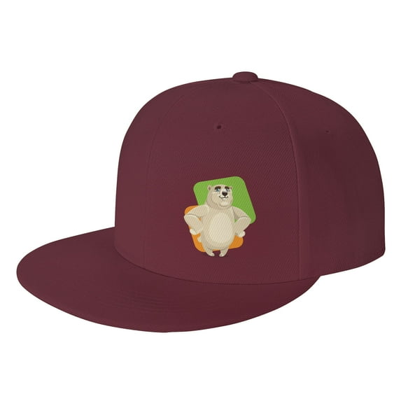 ZICANCN Bear Friendly Baseball Caps, Trucker Hats for Men And Women, Adjustable Breathable Flat Caps, Dark Red
