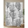 thumbnail image 4 of Fsddascl Black Gray Coral Coastal Shower Curtain Set - Standard 72" x 72" Bathtub Curtain with 12 Hooks, Summer Beach Seaside Nautical Waterproof Fabric Stall Shower Curtains for Bathroom/Bathtub, 4 of 6