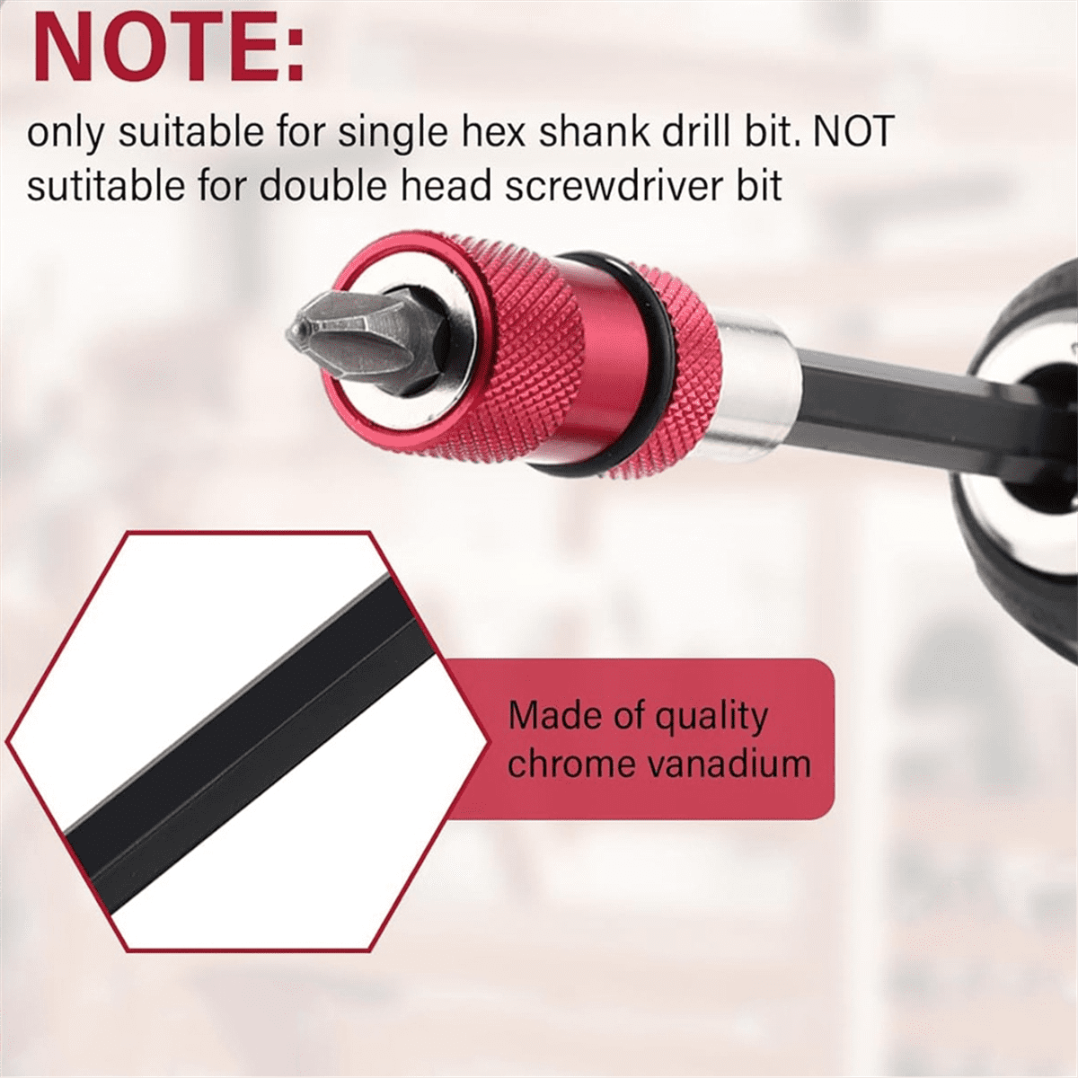 8Pcs Drill Bit Extension Set Magnetic Holder Extender 1/4 Inch Hex with 8 Bits