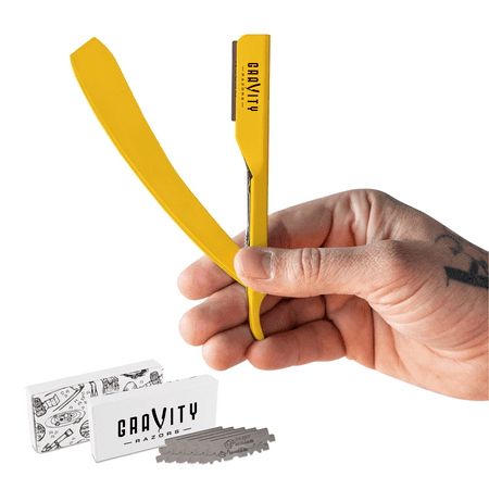 Professional Straight Razor - Ultra Exposed Straight Razor Kit with 10 Derby Premium Blades, 2mm Exposed ("The OG")