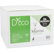 DEco Unbreakable Martini Glasses (Set of 4, 9 oz, 100% Tritan Glassware)- Reusable Shatterproof Espresso & Dirty Martini Glasses- Great for Hosting Parties - Wedding Day Gift Idea