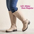 thumbnail image 6 of Love Steetly Women's Extra Wide Calf Knee High Boots, Quilted Tall Boots with Buckle Chain, Block Heel Side Zipper Non-Slip Winter Boots., 6 of 8