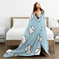 thumbnail image 5 of DouZhe Ultra-Soft Micro Fleece Lightweight Flannel Bed Blanket, Cartoon Baseball Sports Print Cozy Warm Throw Blankets, 40"x30", 5 of 7