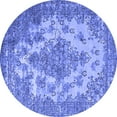 thumbnail image 1 of Ahgly Company Machine Washable Indoor Round Oriental Blue Industrial Area Rugs, 7' Round, 1 of 4