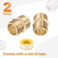 thumbnail image 3 of Uxcell 2 Pcs Raccord de Tuyau Fileté en Laiton g 3/4 NPT Filetage Droit Raccords de Tuyau d'Extension en Laiton Connecteur, 3 of 6