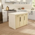 thumbnail image 2 of Kitchen Bath Collection Palisade 48" Modern Wood Kitchen Island in Blonde, 2 of 10