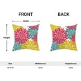 thumbnail image 5 of Hot Pink Summer Outdoor Pillow Covers 18x18 Inch Set of 2 Yellow Teal Dahlia Floral Decor Throw Pillows Modern Geometry Flower Decorative Cushion Cases for Sofa Couch Bed Decorations, 5 of 6