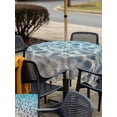 thumbnail image 5 of Square Outdoor Tablecloth With Umbrella Hole And Zipper– Blue Sea Water Waterproof Patio Table Cover for Party, Picnic, Backyard, 60"x60" , Coastal Tropical Ocean Wave, 5 of 8