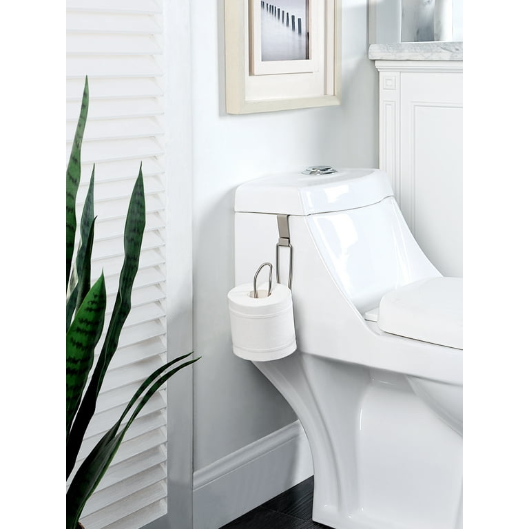 SunnyPoint Heavy Wire Gauge Spare Bathroom Toilet Tissue Paper Roll Holder Storage Stand Chrome