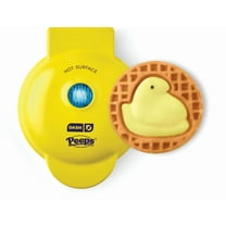 PEEPS x Dash Chick Mini Waffle Maker for Individual Waffles, Hash Browns, Keto Chaffles with Easy to Clean, Non-Stick Surfaces, 4 Inch - Yellow
