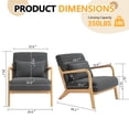 thumbnail image 3 of Peispie Mid Century Modern Accent Chair with Solid Wood Frame, Breathable Cotton Linen Lounge Chair with Lumbar Pillow, Sturdy 350LBS Reading Armchair for Living Room, Grey, 3 of 10