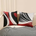 thumbnail image 3 of Red Throw Pillow Covers Set of 4 20x20 Inch Black and Grey Abstract Stripes Decorative Pillowcases with Modern Geometric Patterns for Sofa Couch Bed Living Room Elevate Your Interior Design, 3 of 6