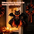 thumbnail image 5 of Black Cat Halloween Decor Hanging Wooden Sign, Spooky Hanging Halloween Decorations for Indoor Outdoor Wall Porch Door, Black Cat with Bat Wings Gothic Halloween Home Decor, 1, 5 of 7