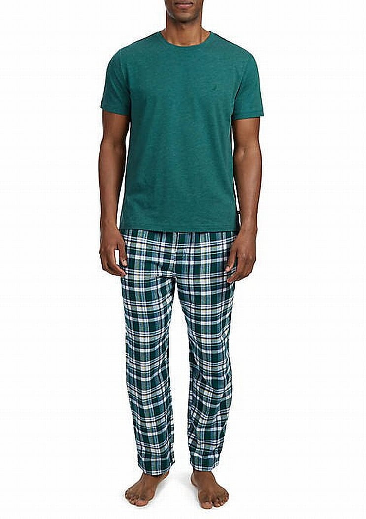 Nautica Mens Sleepwear Large Woven Plaid Pajama Sets L