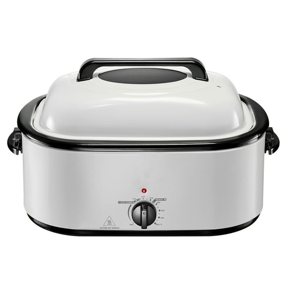KFFKFF Roaster Oven, 26QT Electric Roasting Pan, 150-450℉ Adjustable Temperature Fast-Cooking Turkey Roaster with Cool-Touch Handle