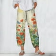 thumbnail image 3 of CLOOCL Floral Print Wide Leg Pants Fashion Casual Plus Size Ankle-Length Pants, 3 of 6