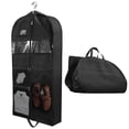 thumbnail image 1 of Bolsas de ropa para viajes, 1 paquete de bolsas de ropa colgantes resistentes de 45 pulgadas para hombres, cremallera de doble cara y 3 bolsillos grandes de malla, 1 of 5