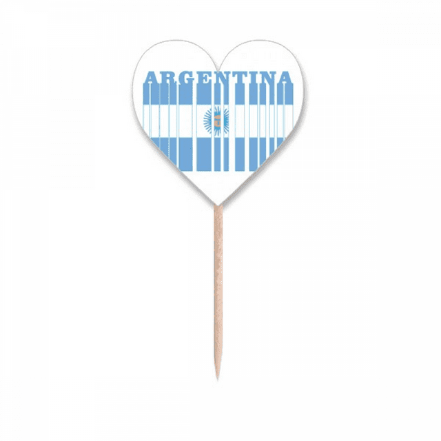 Drapeau Pays Lettre Argentine Cure-Dent Drapeaux Coeur Lable Cupcake Pics