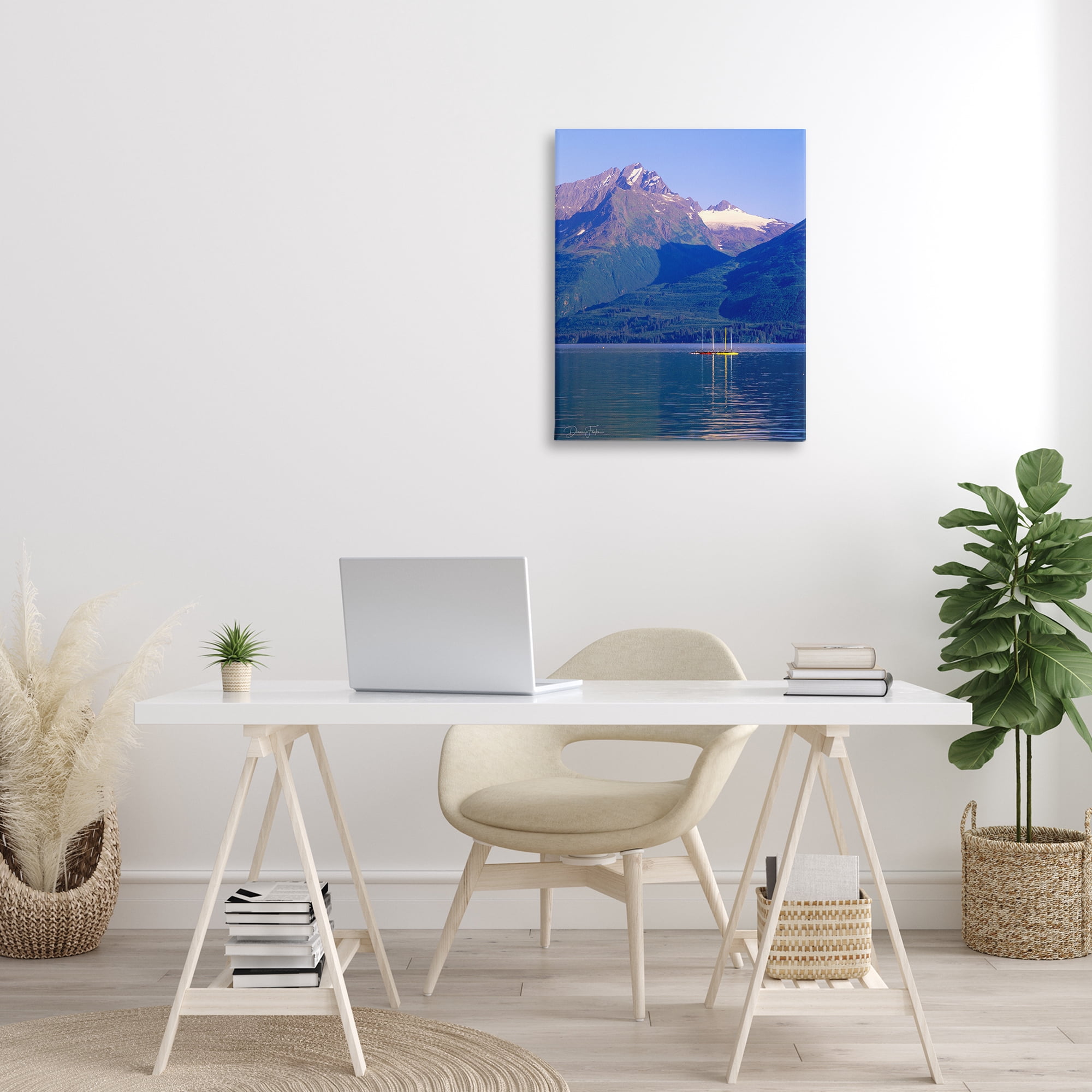 Stupell Industries Lake View Photography Landscape Photography Gallery Wrapped Canvas Art Print Wall Art, 24 x 30