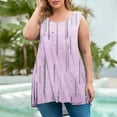 thumbnail image 2 of Débardeurs Grande Taille pour Femmes, Nouveaux Débardeurs Tendance Sans Manches, Col Rond, Blouse Imprimée Décontractée Été 2025, Débardeurs Athlétiques pour Femmes Violet 3TG, 2 of 5
