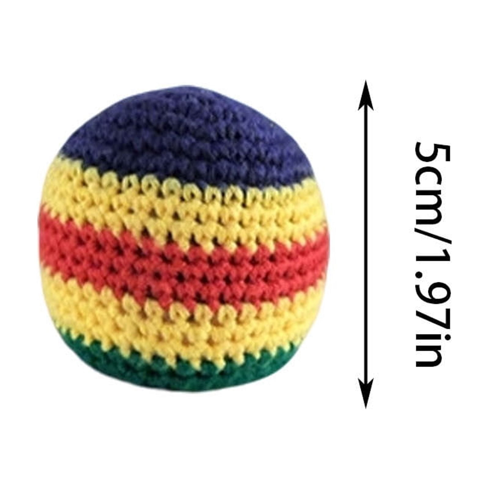 Funny Guy Mugs Footbag – Handmade in Guatemala Crochet Hacky Kick Sack Balls – Footbag Juggling Balls for Outdoor Play, Party Games & Coordination Training
