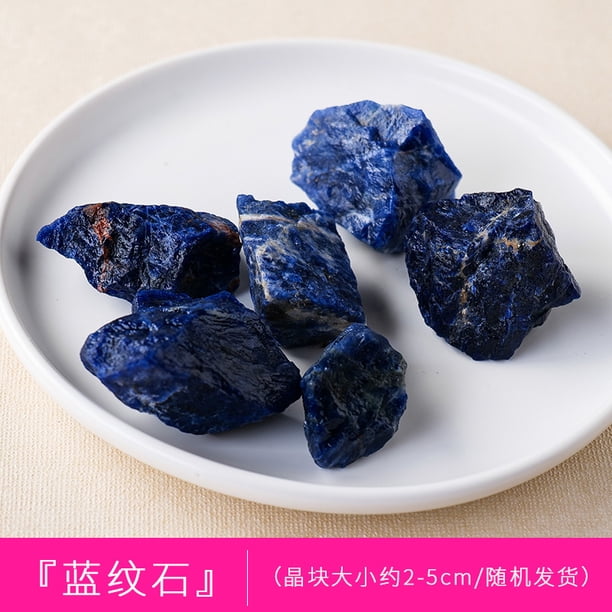 Xiao Hua Piedra de cristal natural cruda de 1 kg, piedra de aromaterapia, piedra expandida a granel, textura azul profundo, piedra decorativa de cristal mineral natural irregular de 2-5 cm