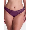 thumbnail image 2 of Joyspun Women's Microfiber and Lace Thong Panties, 3-pack, Sizes to 3XL, 2 of 8